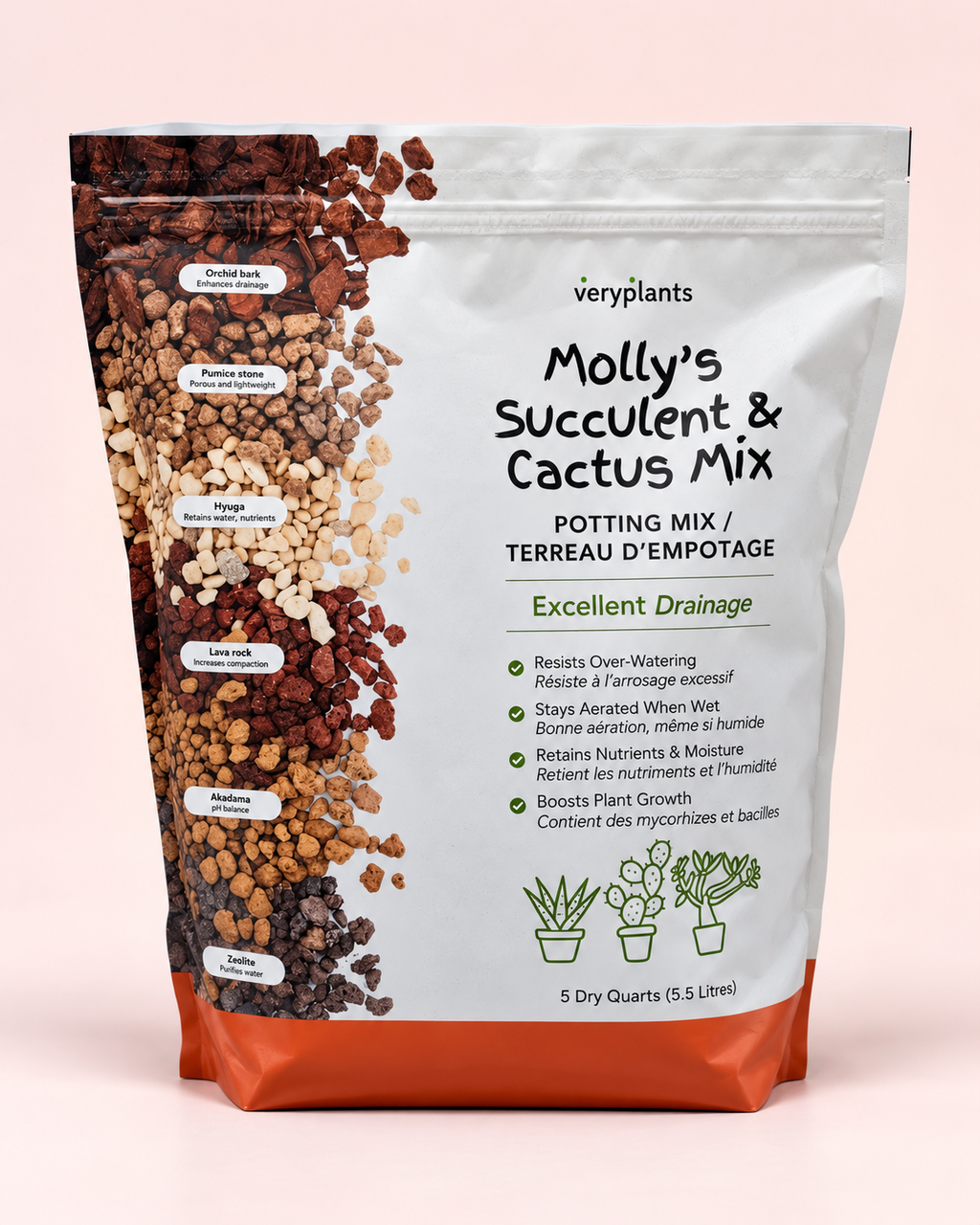 Molly’s Succulent & Cactus Mix — Substrat minéral ultra drainant