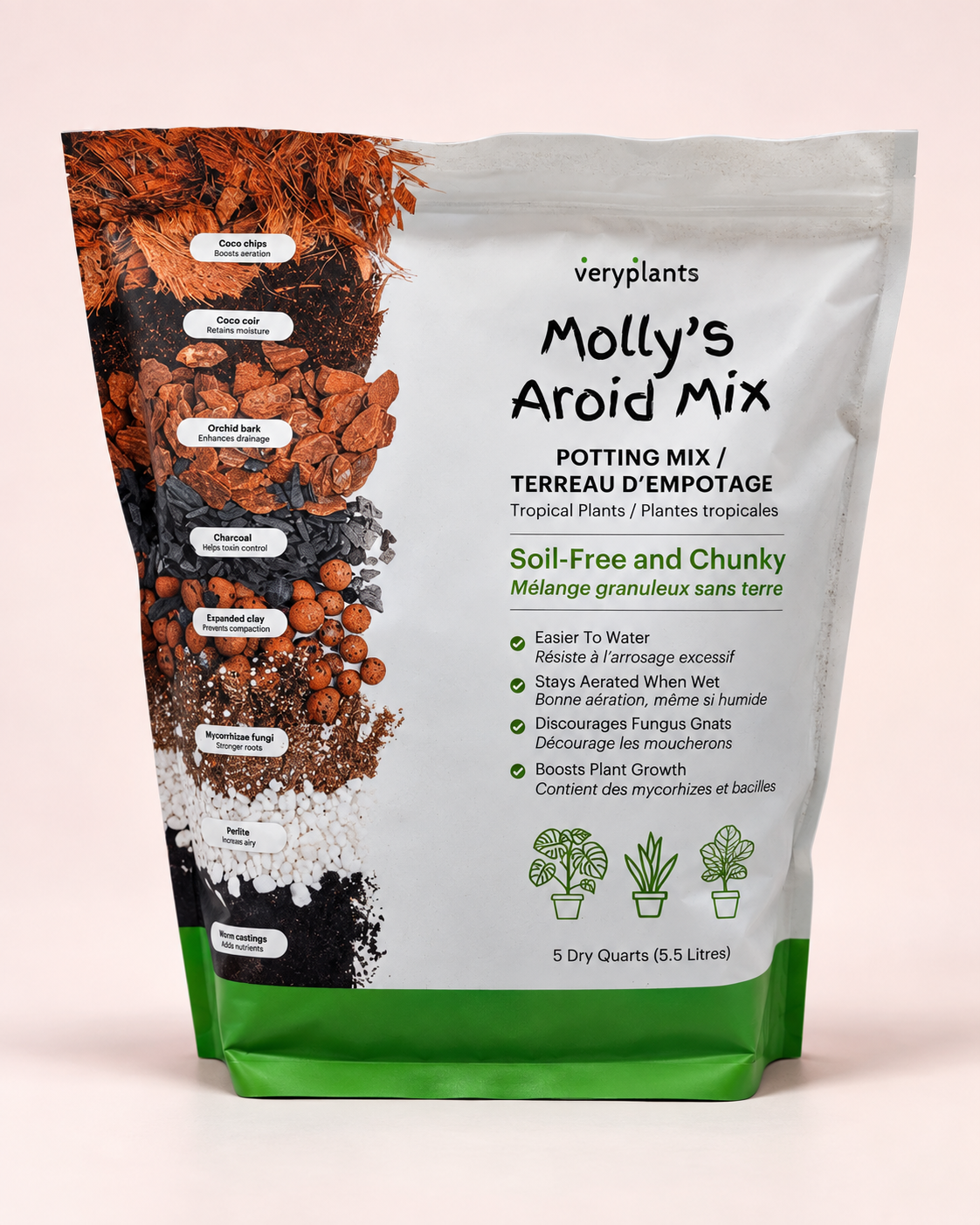 Molly’s Aroid Mix — Substrat sans terre pour plantes tropicales